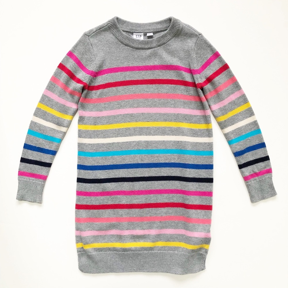 Gap Kids Crazy Stripe Sweater Tunic Dress Size Small EUC